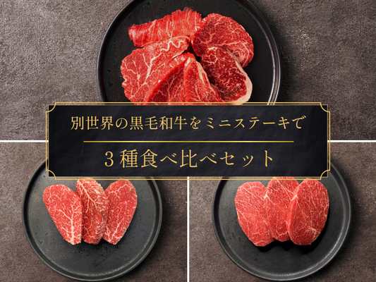 ＼祝・発売記念／【20％OFF】希少部位ステーキ３種３枚セット（ヒレスライス/ランプミニ/トンビミニ）計440g