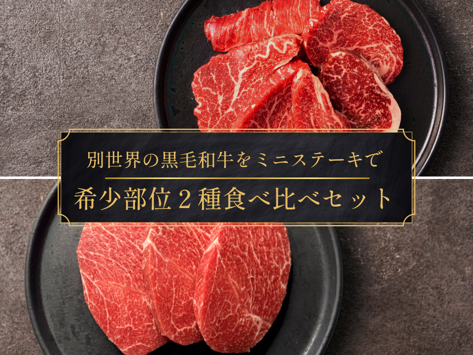 【お試しBOX＊20％OFF】希少部位ミニステーキ２種４枚セット（ヒレスライス/トンビミニ）計580g