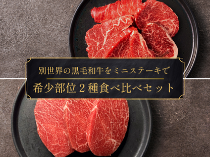 【お試しBOX＊20％OFF】希少部位ミニステーキ２種４枚セット（ヒレスライス/トンビミニ）計580g
