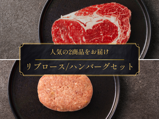 【ギフト】豪華リブロースステーキ＆ハンバーグ 各2個セット　＜送料無料＞