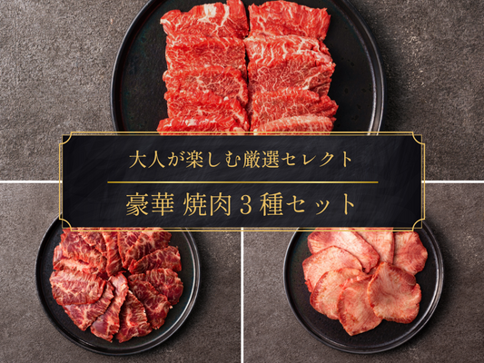 【ギフト】豪華３種 焼肉セット（カルビ/タンスライス/ハラミ）＜送料無料＞
